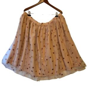 Magnolia Park 5XL Blush Pink Tulle Skirt Heart Sequin Overlay Party Plus Size